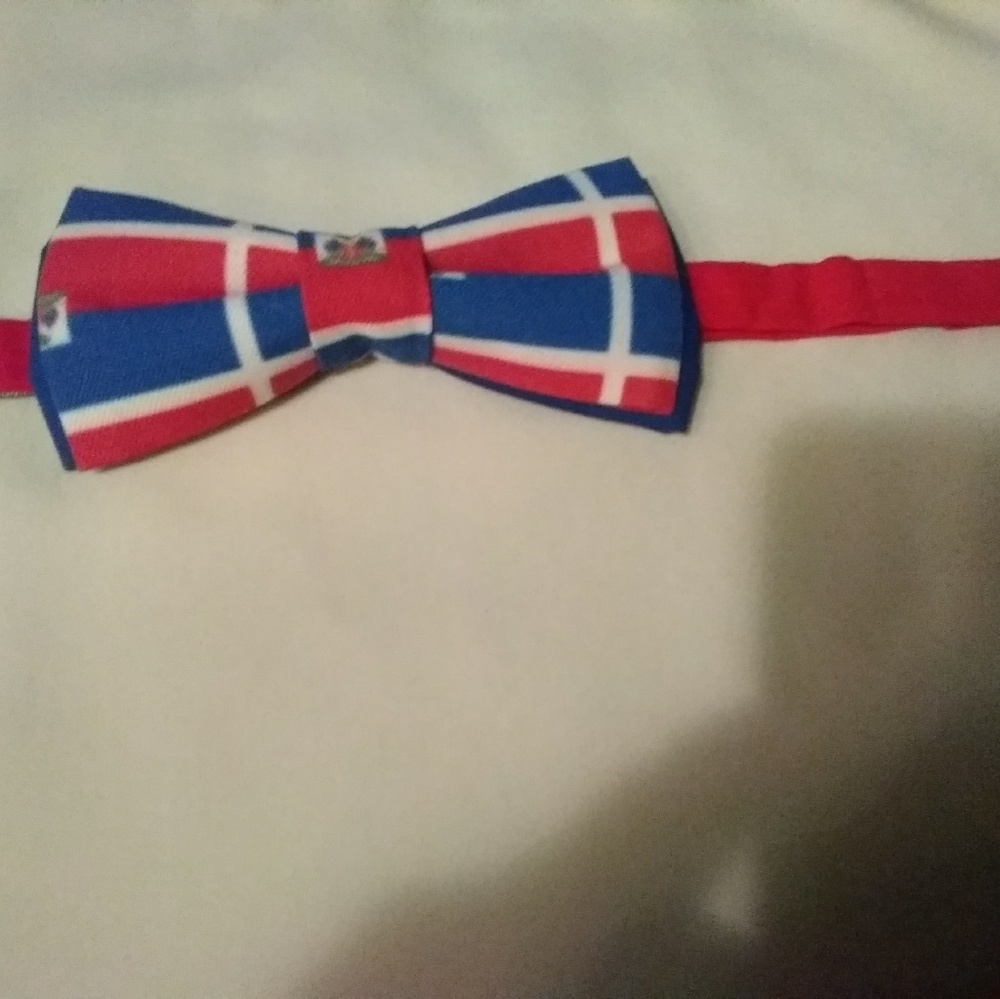 Haitian Bowties rich ,bold blue/white/red.